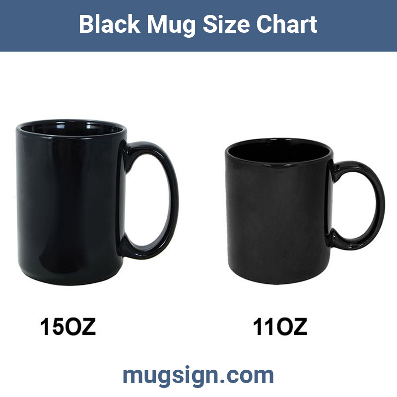 Black Mug Size Chart