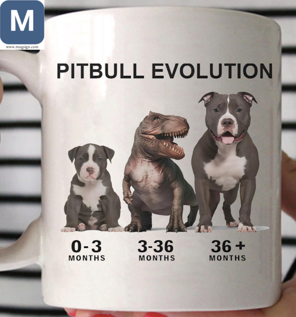 Pitbull Evolution Funny Dog Lovers Mugs