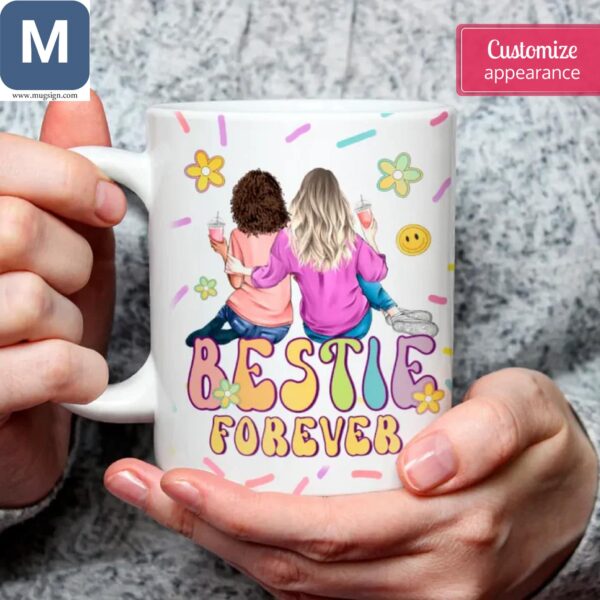 Bestie Forever Friendship Personalized Name Mugs