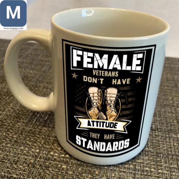 Female Veterans Don't Have Attitude They Have Standards Mugs