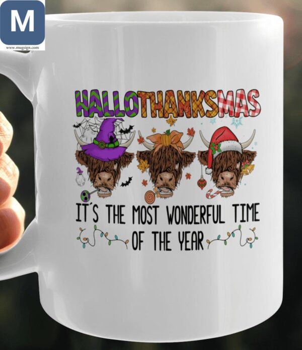 Hallothanksmas It's The Most Wonderful Time Of The Year Cow Halloween Mugs