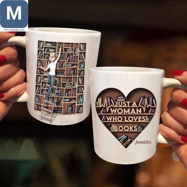 Just A Girl Who Loves Books Personalized Name Mugs