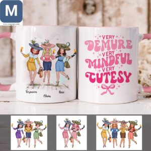 Very Demure Very Mindful Very Cutesy Besties Sisters Friends Mugs