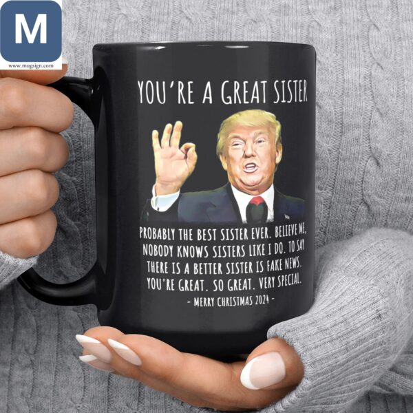 You're A Great Sister Probably The Best Sister Ever Merry Christmas 2024 Trump Mugs