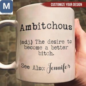 Ambitchous Funny Definition Coffee Cup For Jennifer Customizable Mugs