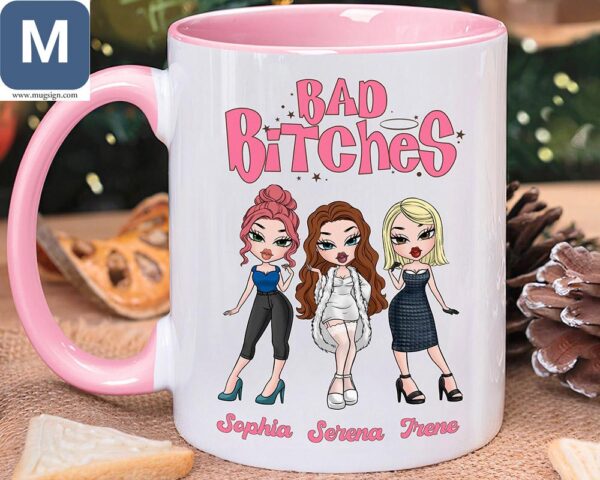 Bad Bitches Friends Personalized Name Mugs