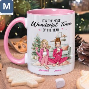 It's The Most Wonderful Time Of The Year Friends Sisters Personalized Name Mugs