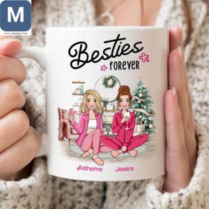 Personalized Besties Forever Christmas Gift For Best Friend Mugs