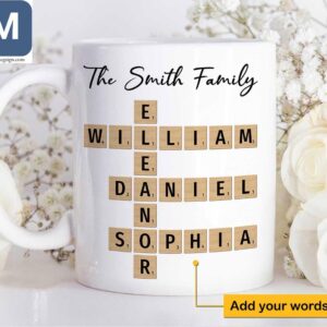 Personalized Scrabble Family - Custom Name Mugs