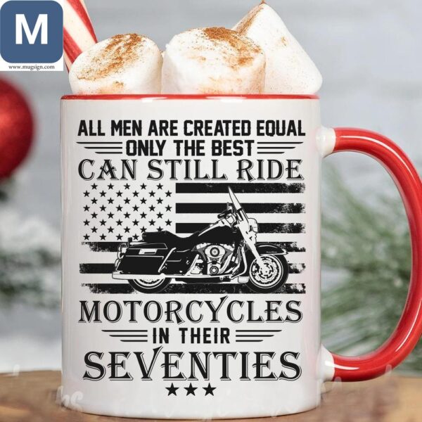 Best Men Can Still Ride Motorcycle 70th Birthday Gift American Flag Biker Mugs