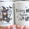 Every Witch Needs Her Cats Halloween Witch Cute Cats Spooky Design Coffee Cup Mugs