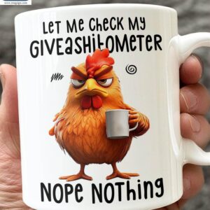 Funny Chicken Coffee Sarcastic Giveashitometer Nope Nothing Mugs