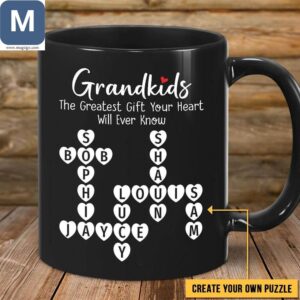 Grandkids The Greatest Gift Your Heart Will Ever Know Personalized Grandkids Mugs