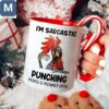 I'm Sarcastic Because Punching People Is Frowned Upon Sarcastic Rooster Christmas Gift Ideas Mugs