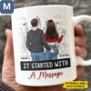 It Started With A Message Personalized Couples Custom Anniversary Gifts Romantic Coffee Mugs