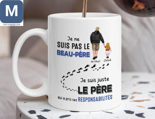 Je Ne Suis Pas Le Beau-père Je Suis Juste Le Père Qui A Pris Ses Responsabilités Stepdad Gifts Personalized Father's Day Bonus Dad Mugs