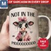 Not In The Mooooooood Sarcastic Cow Coffee Funny Animal Cow Gifts Mugs