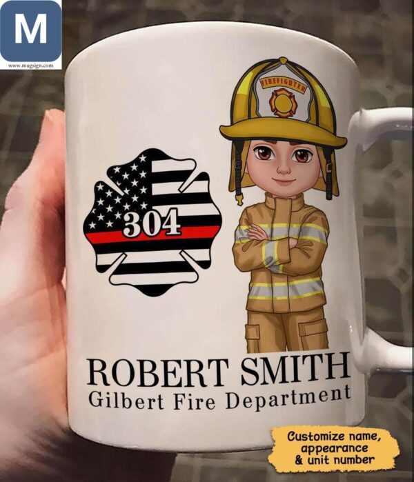 Personalized Firefighter Custom Coffee Cup Fire Department Gift Mugs