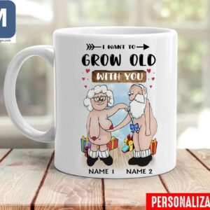 Personalized Grow Old With You Couple Anniversary Valentines Day Gift Mugs