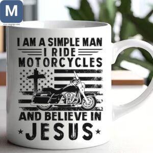 Simple Man Motorcycles Jesus Christian Motorcycle Design Mugs