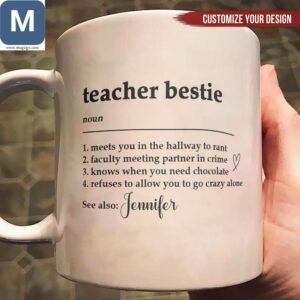 Teacher Bestie Meets You In The Hallway To Rant Faculty Meeting Partner In Crime Teacher Appreciation Gift Mugs