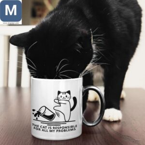 The Cat Is Responsible For All My Problems Funny Cat Cat Lover Novelty Coffee Gift Mugs