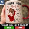 The Year I Found My Missing Piece 2024 Personalized Couples Missing Piece Anniversary Valentines Day Gift Mugs