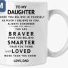 To My Daughter I Hope You Believe In Yourself As Much I Believe In You Always Remember Daughter Inspirational Encouragement Gifts Mugs