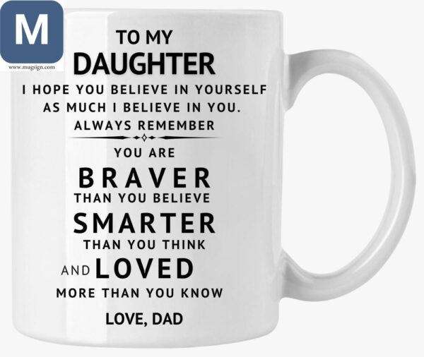 To My Daughter I Hope You Believe In Yourself As Much I Believe In You Always Remember Daughter Inspirational Encouragement Gifts Mugs