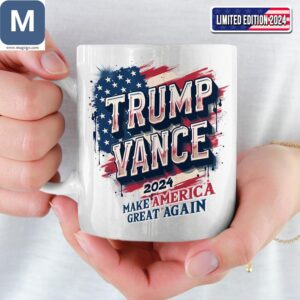 Trump Vance 2024 Make America Great Again Limited Edition Political Coffee US Flag Design Mugs